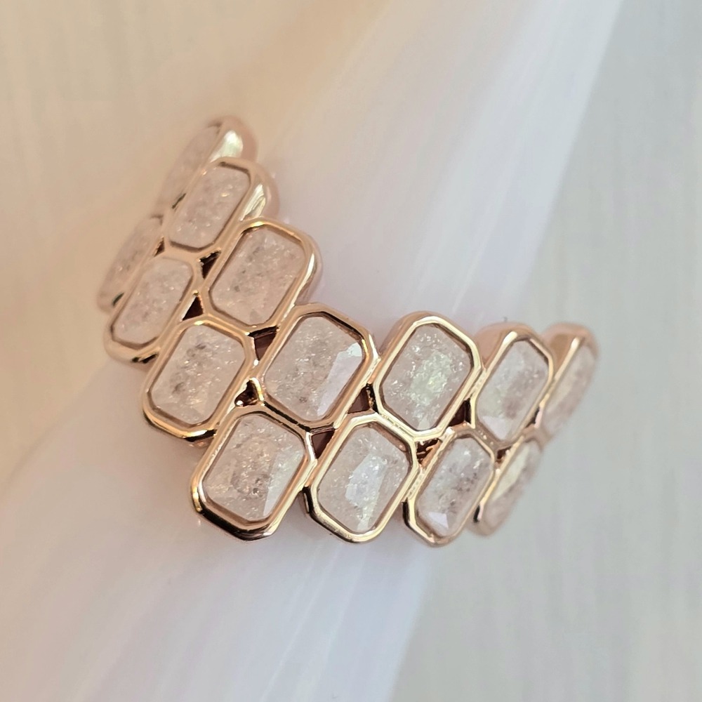 Bomb Party RG99067 Sz 6 Ring - Wanderlust Wings White Ice Crystal Rose Gold NEW